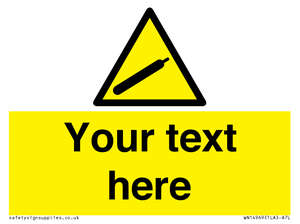 Custom Warning Non-flammable compressed gas